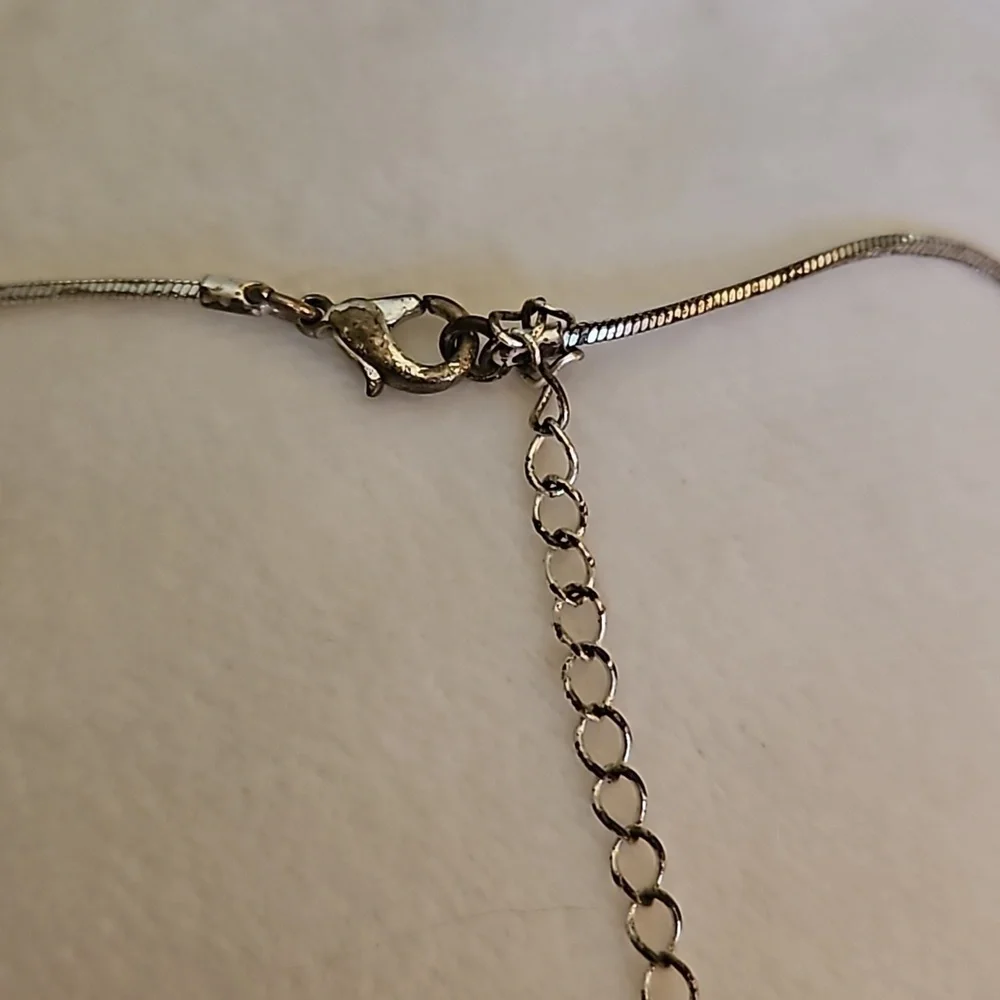 3/$30 Vintage Pink Floral Circles Snake Chain Necklace